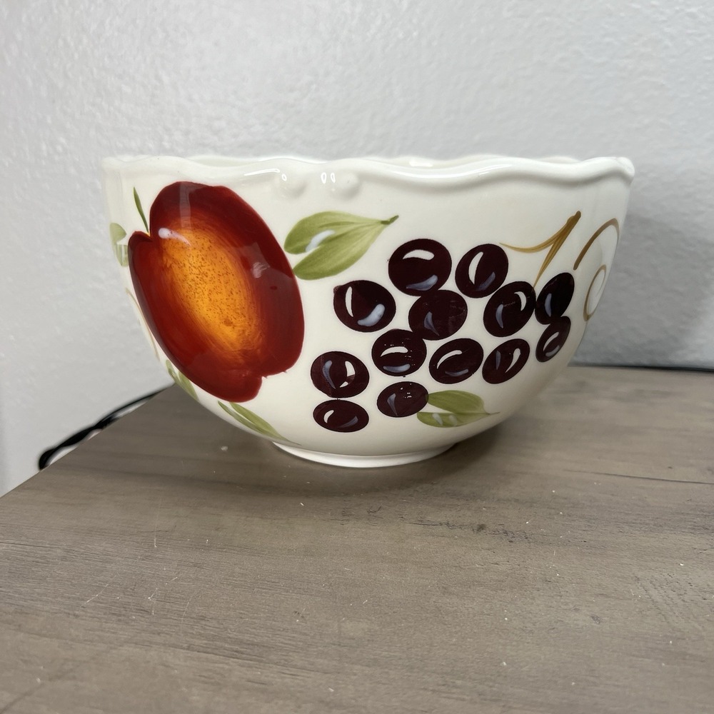 Better Homes And‎ Gardens Bella Fruit Serving Bowl Orchard 8" D  X  4 1/2" H